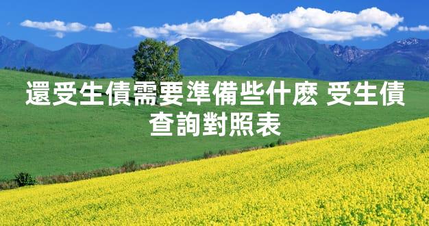 還受生債需要準備些什麽 受生債查詢對照表